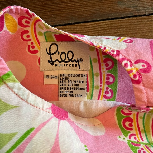 White Tag Lilly Baby Shift Dress - Lilly Pulitzer Daisy Paisley Sz 18-24 months - Picture 4 of 9